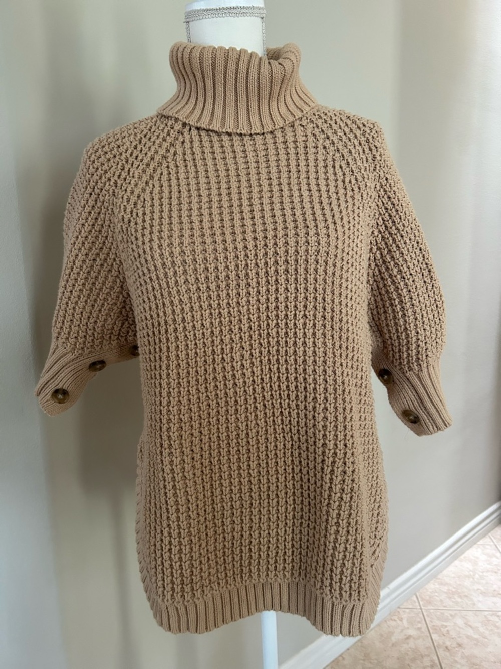 J. Crew Knit Sweater with Short Sleeves and Button Detail - Picture 2 of 13